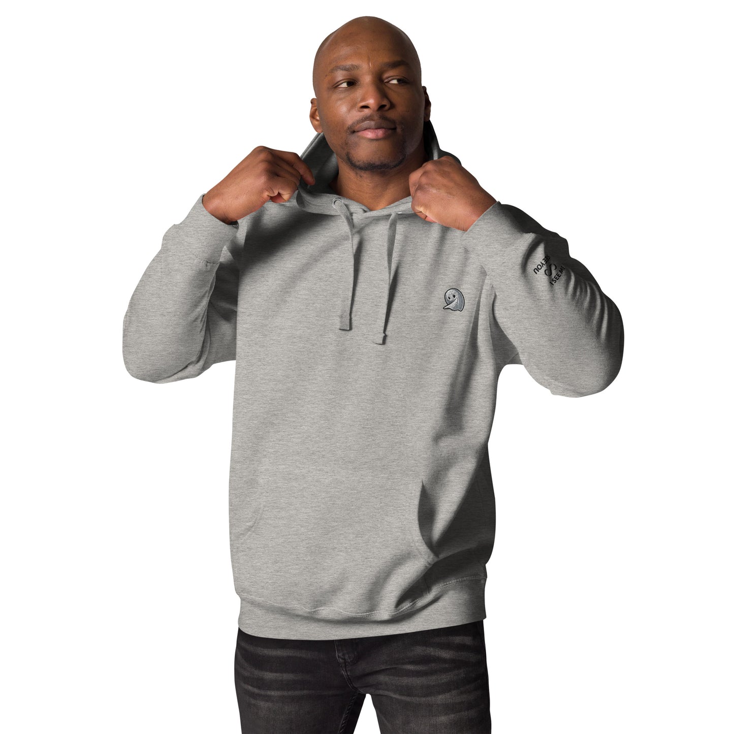 NOMO GHOST Premium Unisex Hoodie | Light Grey